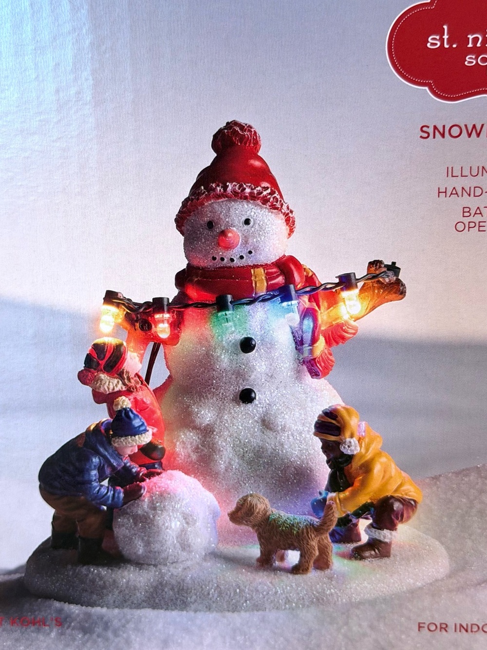 St Nicholas Square Snowman Fun Christmas Village Lighted 2024 NIB Kohl’s - Picture 2 of 7
